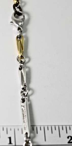 Intriguing 18K Two-Tone  Fancy Link Heavy Necklace