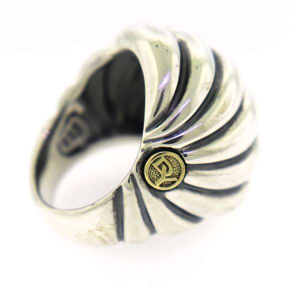 Trendy Silver David Yurman Sculpted Cable Dome Ring