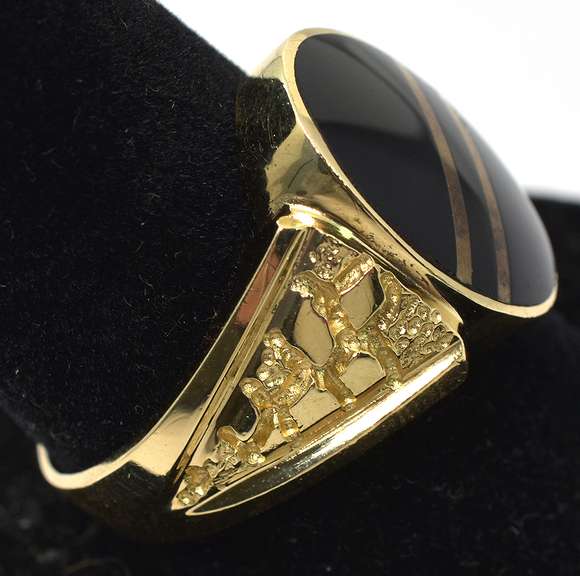 Powerful Onyx Ring in 14KT Yellow Gold