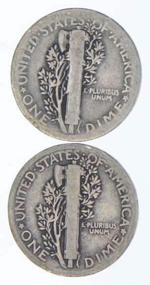 Lot (2) 1921 Mercury Dime
