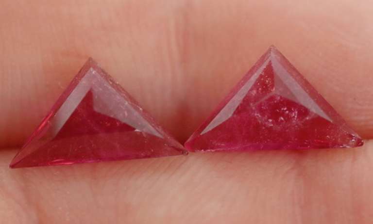 Modern cut! 3.98ct true Rubellite Tourmaline set