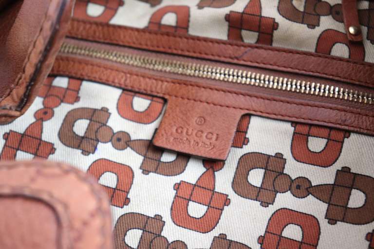 Gucci Brown Leather Babouska Indy Top Handle Bag