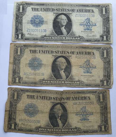 3 1923 $ 1 Silver Cert  Notes