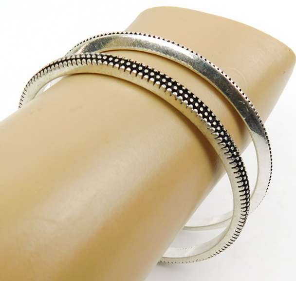 2 Silver Bangle Bracelets