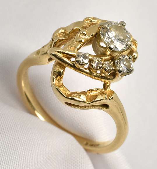 Interesting Nugget Style Diamond Ring