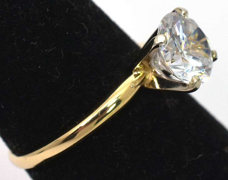 Dazzling CZ Solitaire Ring in 14KT Yellow Gold
