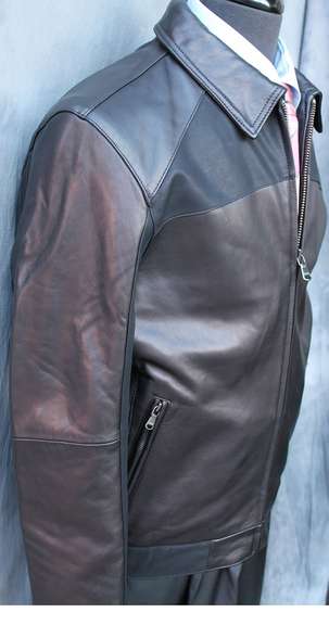 Fine Quality Black Leather Jacket By Emmanuelle Ungaro