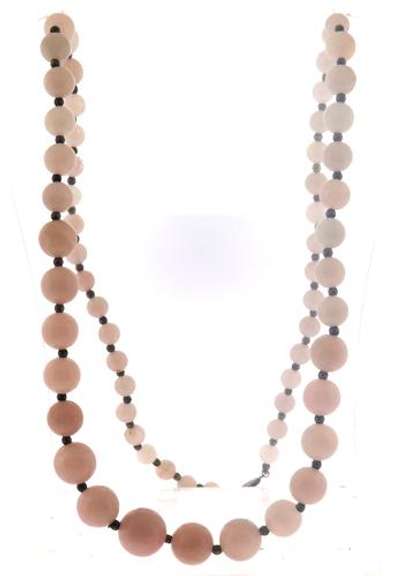 Rose Quartz and Silver Bead Necklace