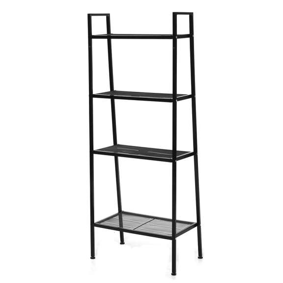 4 Tiers Wall Leaning Ladder Shelf Bookcase Bookshelf