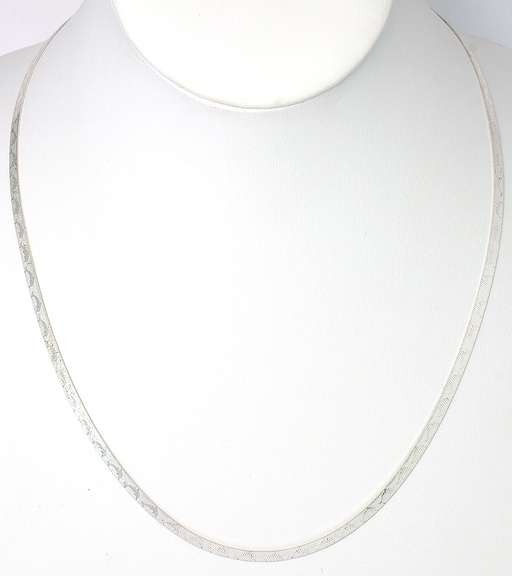 Lovely Sterling Herringbone Necklace with Dolphins in Sterling Silver