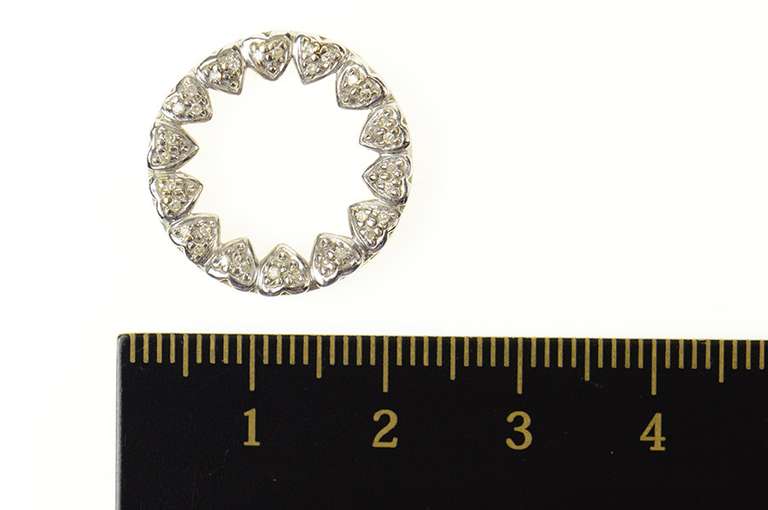 10K Yellow Gold Diamond Ring of Hearts Mom Love Symbol Pendant