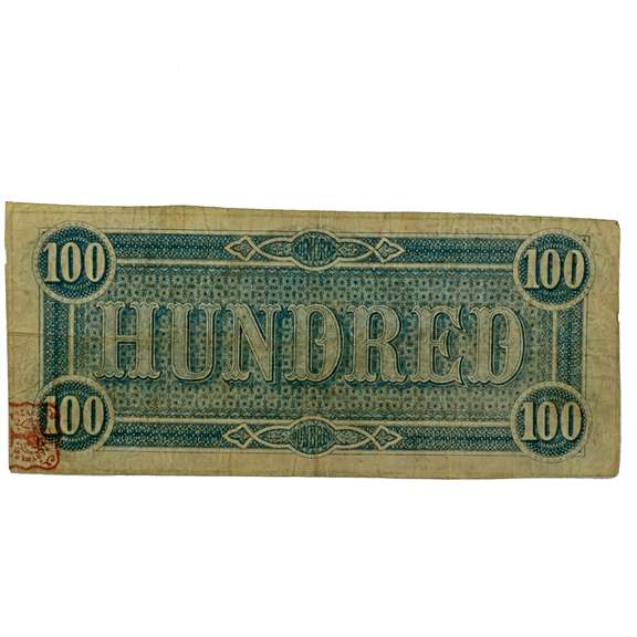 $ 100 Feb 17 1864 Series CSA Note