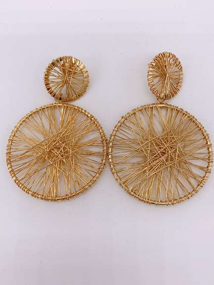 Flashy 22kt Plated Sterling Silver Earrings