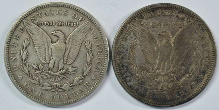 Scarce 1884-S & 1885-S Morgan Silver Dollars