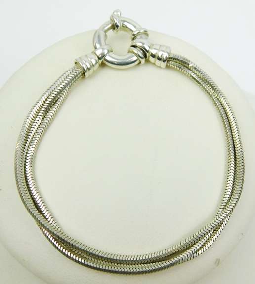 Sterling Silver Triple Chain Bracelet