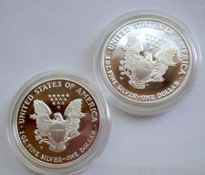 1998  And 2003 W Proof Eagles With Boxs &Papers