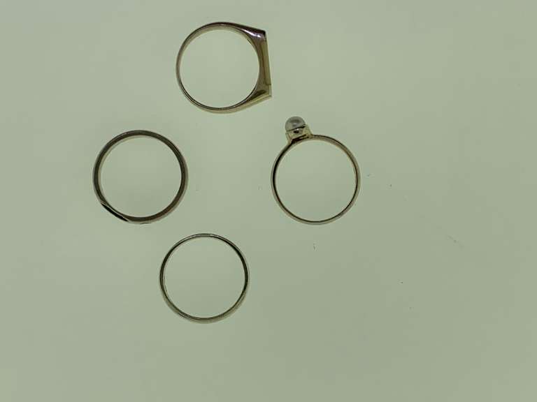 Sterling Silver Set Of Four Band Ring