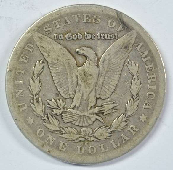Rare key date 1879-CC Morgan Silver Dollar. Nice circ