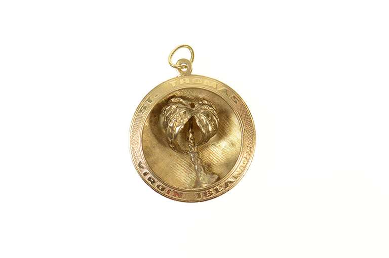 14K Yellow Gold 1960's Retro St. Thomas Virgin Island Charm/Pendant