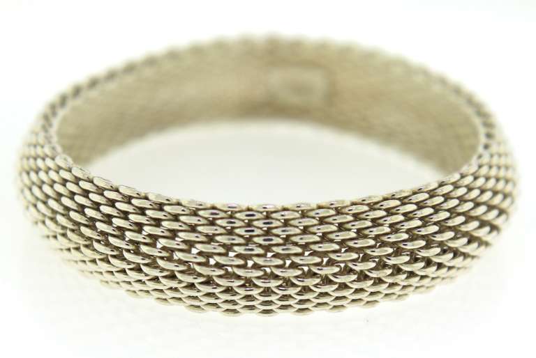 Stylish Tiffany & Co. Somerset Sterling Silver Mesh Bracelet