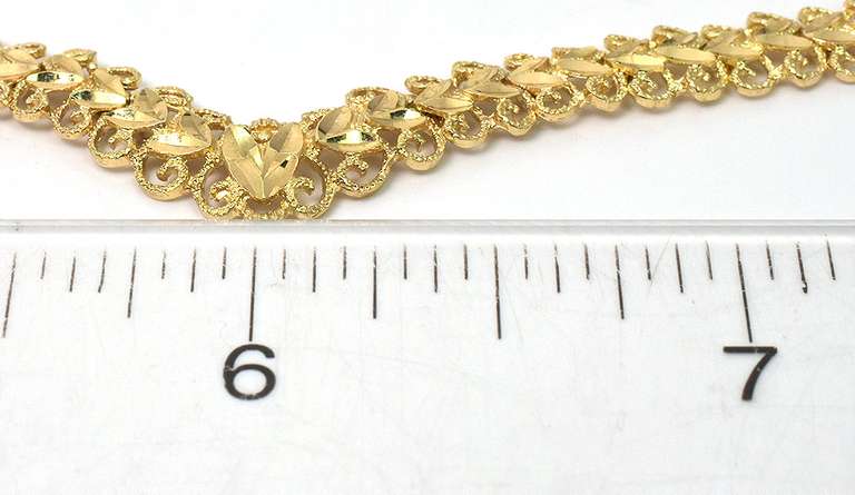 Fancy V Shaped Link Gold Necklace