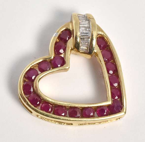 Popular Ruby and Diamond Heart