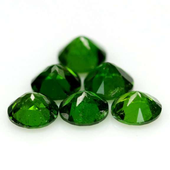 Steller 3.28ct 6 piece set of top color Chrome Diopside
