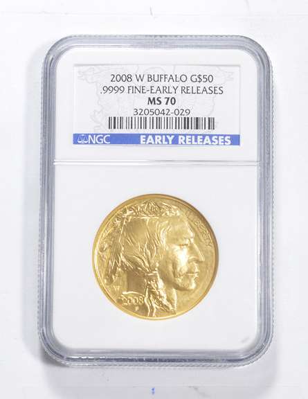 MS70 2008-W $50.00 American Buffalo 1 Oz .999 Fine Gold Coin - NGC