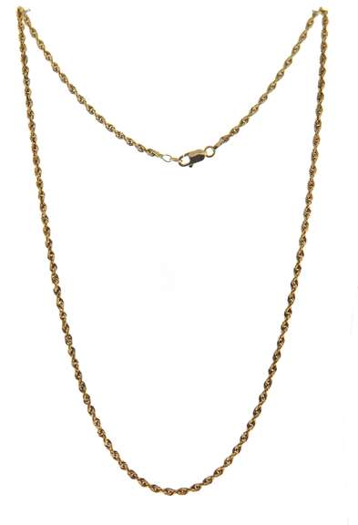 Popular 14kt Yellow Gold Rope Chain Necklace