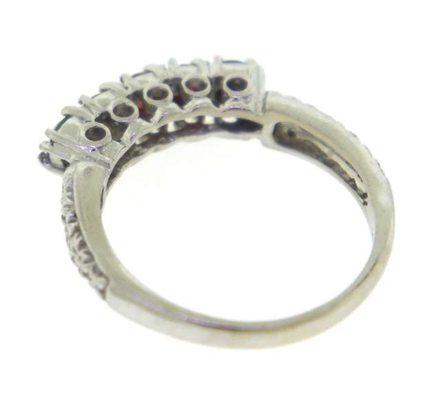 Stunning White Gold Multi Colored Gem Band