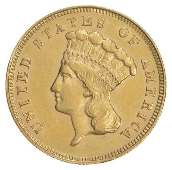 1881 $3.00 Indian Princess Head Gold Piece