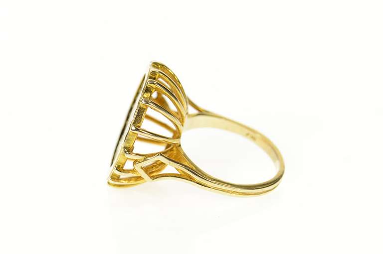 9K Yellow Gold 1892 1/2 Sovereign Victoria Jubilee Coin Ring