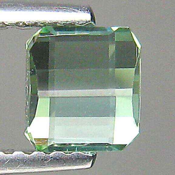 Vibrant! 1.03ct mint green Tourmaline emerald cut solitaire