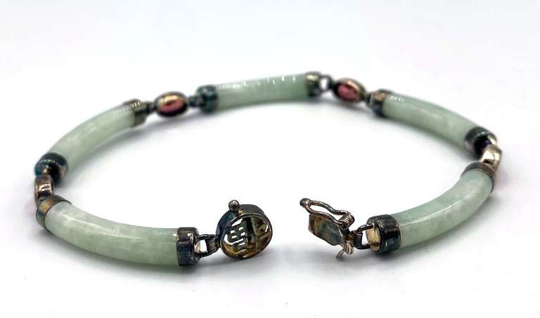 Jade and Gemstone Link Bracelet