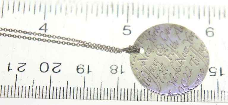 Tiffany & Co Small Notes Disc Pendant Necklace
