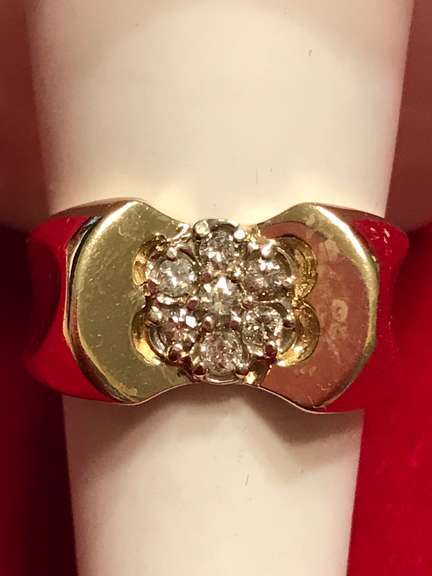 MEN'S 14K GOLD AND DIAMOND RING