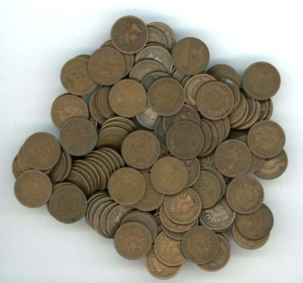 150 Nice assorted mixed date Indian Head Cents. Circs