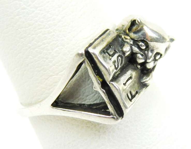 Kabana Sterling Silver Cat Ring, Size 8