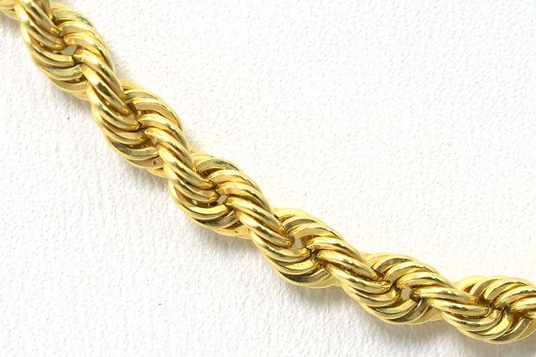 Chunky 4mm 24-Inch Rope Chain in Yellow Gold