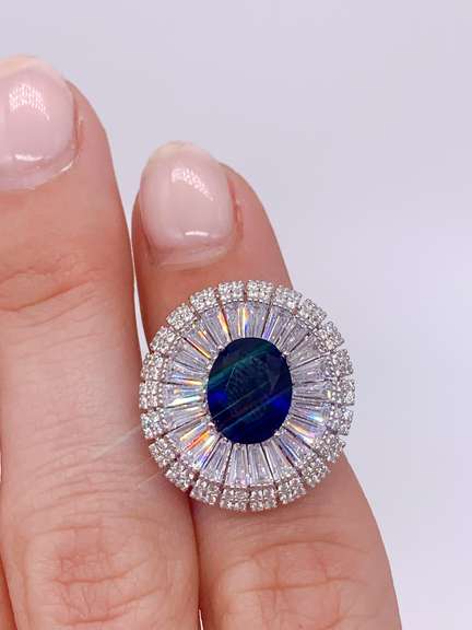 Princess Diana Themed Blue Sapphire Cocktail Ring