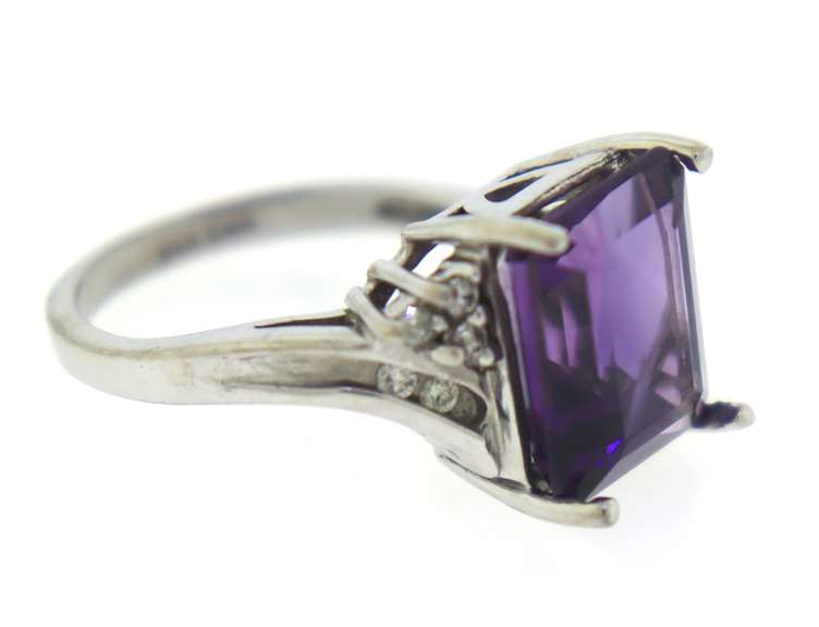 Gorgeous Emerald Cut Amethyst Ring