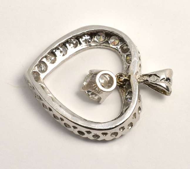 Enthralling Diamond Heart Pendant in 14K WG