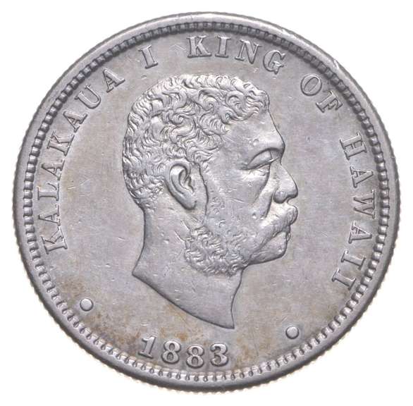 1883 Hawaii Kalakaua I 25 Cents