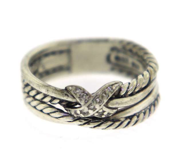 David Yurman X Crossover Ring with Diamond