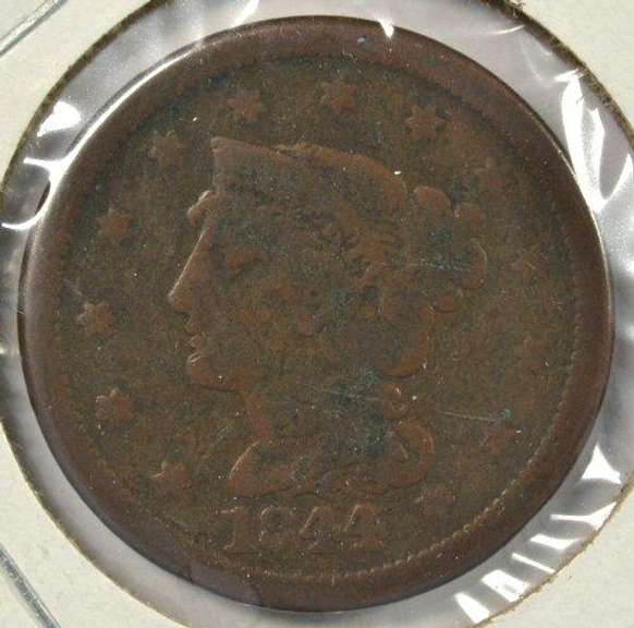 1844 Braided Hair Large Cent