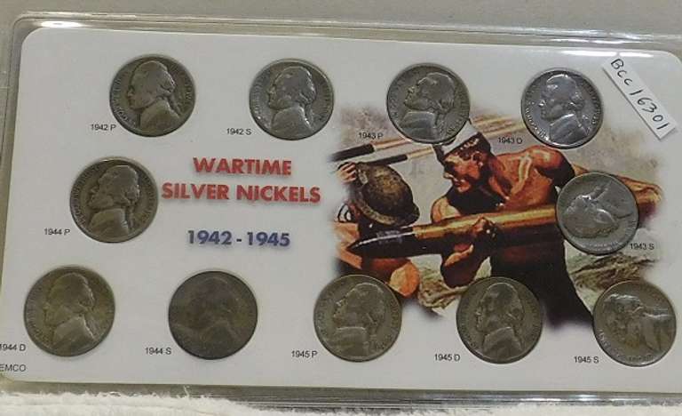 1942 - 45 Sil War Nic Set, circ, complete