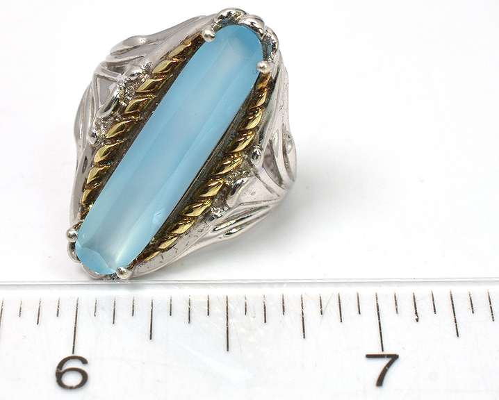 Sterling Silver Blue Crystal Ring