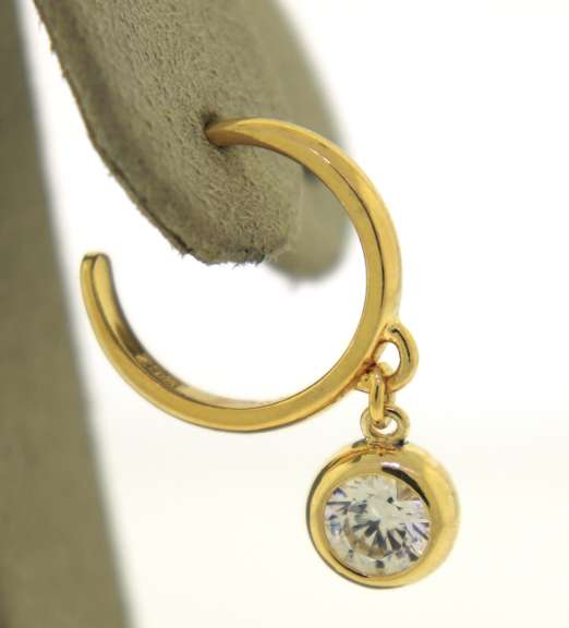 Sterling Silver CZ Bezel Set earpiece