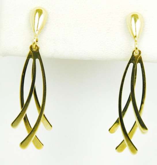 Italian 14K Yellow Gold Dangle Earrings