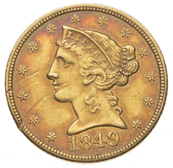 1849-C $5.00 Liberty Head Gold Half Eagle